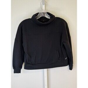 Freely Women’s Black Cowl Neck Pullover Sweatshirt L Long Sleeve Activewear